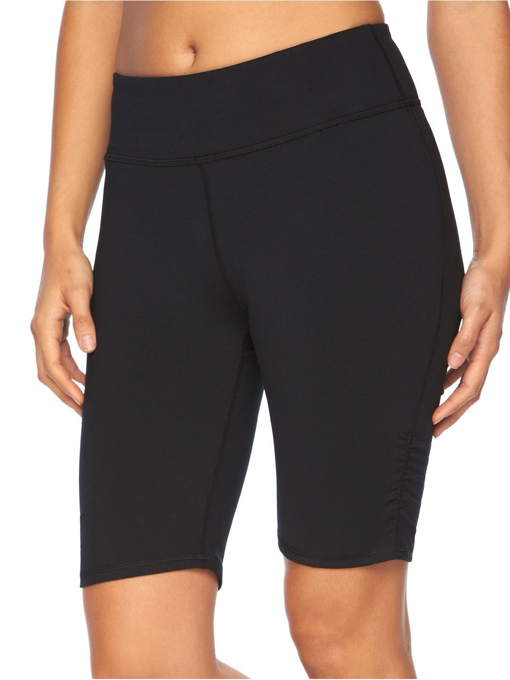 Gaiam Om Shorts Cinch Black Size Large Compression Yoga Biking Athletic Shorts